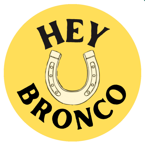 Hey Bronco logo yellow